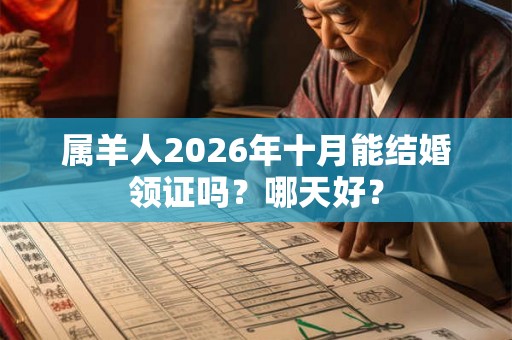 属羊人2026年十月能结婚领证吗？哪天好？