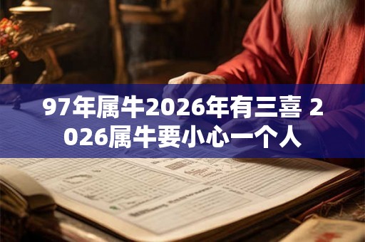 97年属牛2026年有三喜 2026属牛要小心一个人 97年属牛2026年有三喜 2026属牛要小心一个人