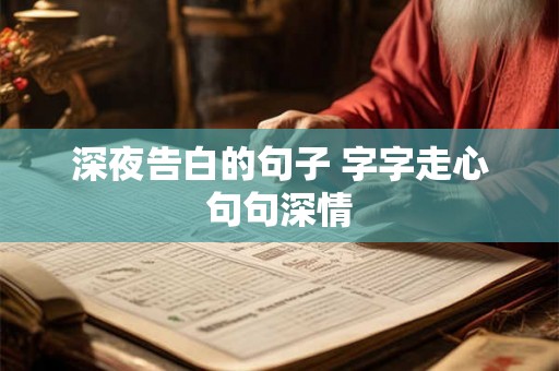 深夜告白的句子 字字走心句句深情