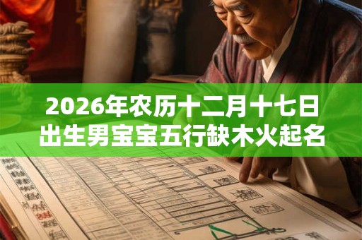 2026年农历十二月十七日出生男宝宝五行缺木火起名大全 2026年农历十二月十七日出生男宝宝五行缺木火起名大全
