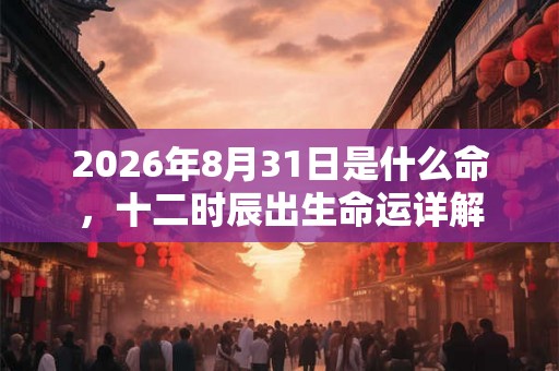 2026年8月31日是什么命，十二时辰出生命运详解