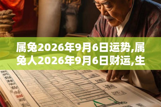 属兔2026年9月6日运势,属兔人2026年9月6日财运,生肖兔2026年9月6日运势