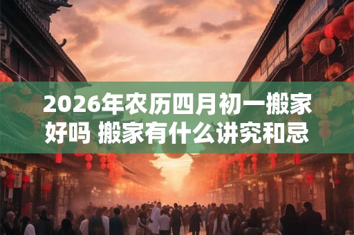 2026年农历四月初一搬家好吗 搬家有什么讲究和忌讳
