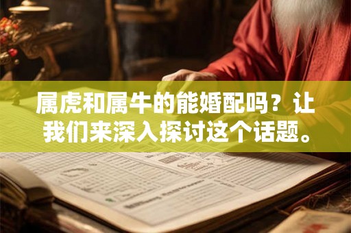 属虎和属牛的能婚配吗？让我们来深入探讨这个话题。