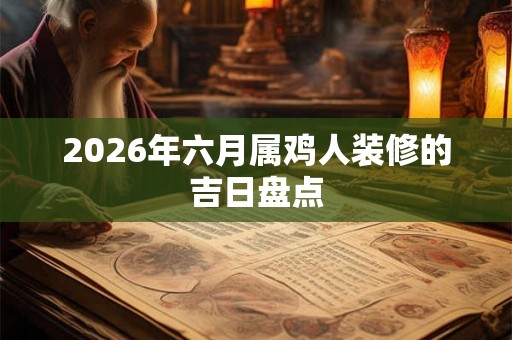 2026年六月属鸡人装修的吉日盘点