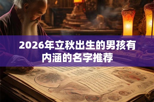 2026年立秋出生的男孩有内涵的名字推荐