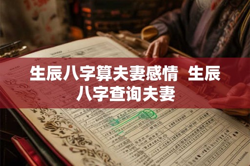 生辰八字算夫妻感情  生辰八字查询夫妻