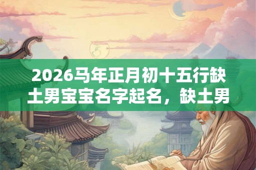 2026马年正月初十五行缺土男宝宝名字起名,缺土男孩取名 2026马年正月初十五行缺土男宝宝名字起名,缺土男孩取名