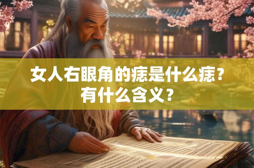 女人右眼角的痣是什么痣？有什么含义？