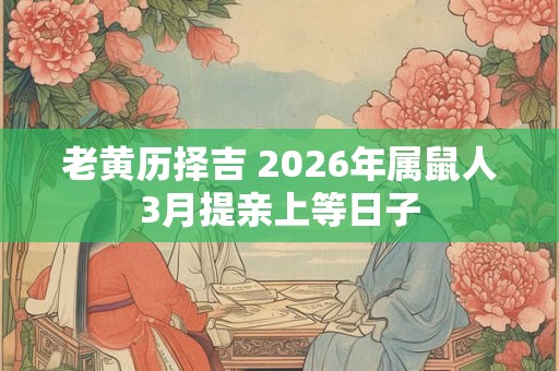 老黄历择吉 2026年属鼠人3月提亲上等日子