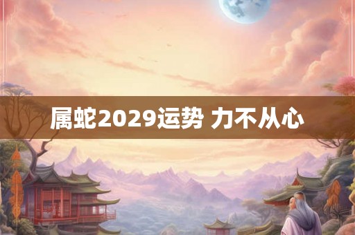 属蛇2029运势 力不从心