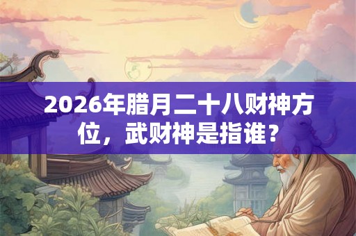 2026年腊月二十八财神方位，武财神是指谁？