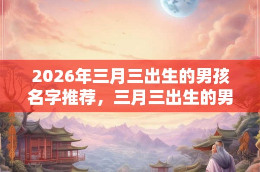 2026年三月三出生的男孩名字推荐，三月三出生的男孩好吗？