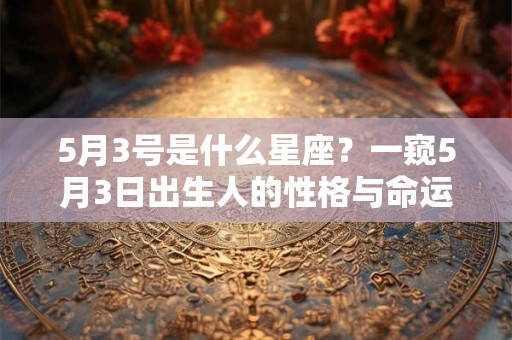 5月3号是什么星座？一窥5月3日出生人的性格与命运