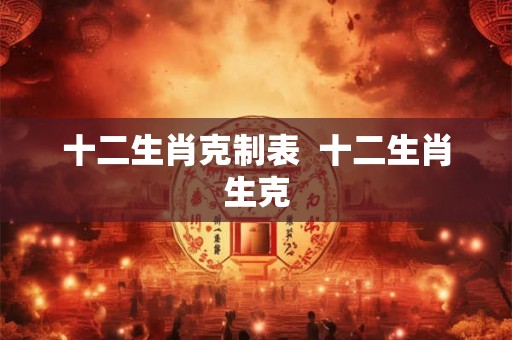 十二生肖克制表  十二生肖生克