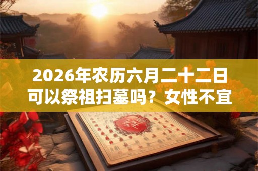 2026年农历六月二十二日可以祭祖扫墓吗？女性不宜去扫墓吗？