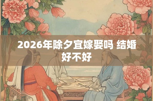 2026年除夕宜嫁娶吗 结婚好不好 2026年除夕宜嫁娶吗 结婚好不好