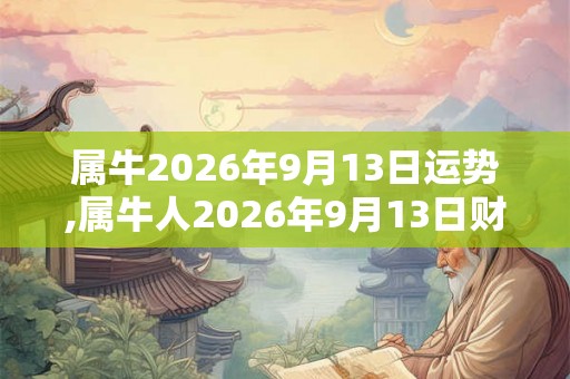 属牛2026年9月13日运势,属牛人2026年9月13日财运,生肖牛2026年9月13日运势 属牛2026年9月13日运势,属牛人2026年9月13日财运,生肖牛2026年9月13日运势