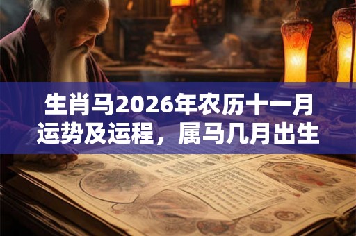 生肖马2026年农历十一月运势及运程，属马几月出生最不好命？