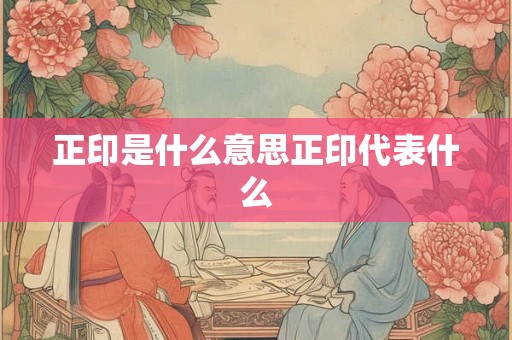 正印是什么意思正印代表什么