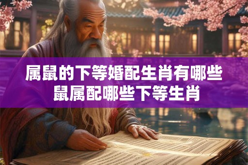 属鼠的下等婚配生肖有哪些 鼠属配哪些下等生肖