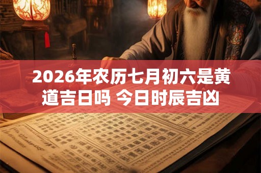 2026年农历七月初六是黄道吉日吗 今日时辰吉凶
