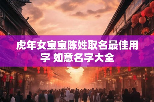 虎年女宝宝陈姓取名最佳用字 如意名字大全