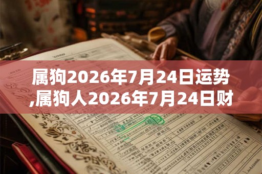 属狗2026年7月24日运势,属狗人2026年7月24日财运,生肖狗2026年7月24日运势