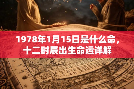 1978年1月15日是什么命，十二时辰出生命运详解