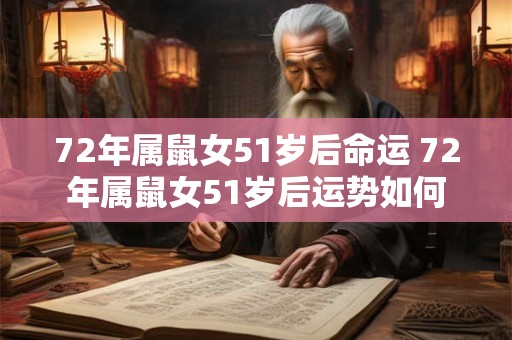 72年属鼠女51岁后命运 72年属鼠女51岁后运势如何