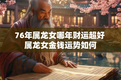 76年属龙女哪年财运超好 属龙女金钱运势如何