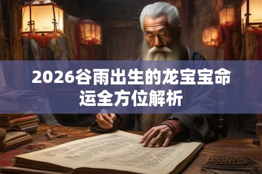 2026谷雨出生的龙宝宝命运全方位解析