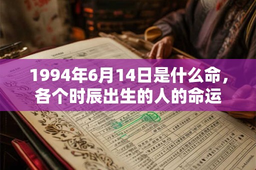 1994年6月14日是什么命,各个时辰出生的人的命运 1994年6月14日是什么命,各个时辰出生的人的命运