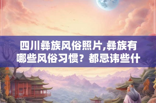 四川彝族风俗照片,彝族有哪些风俗习惯?都忌讳些什么? 四川彝族风俗照片,彝族有哪些风俗习惯?都忌讳些什么?