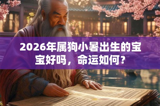 2026年属狗小暑出生的宝宝好吗，命运如何？
