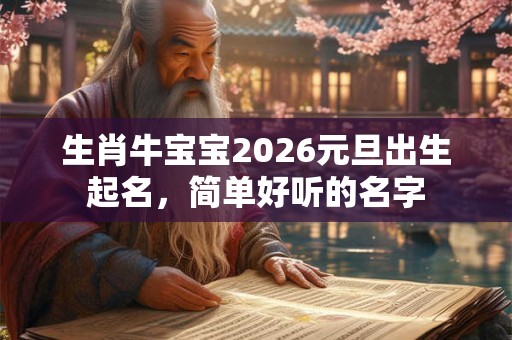 生肖牛宝宝2026元旦出生起名，简单好听的名字