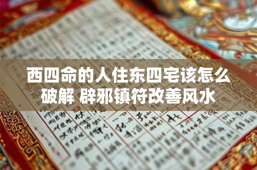 西四命的人住东四宅该怎么破解 辟邪镇符改善风水