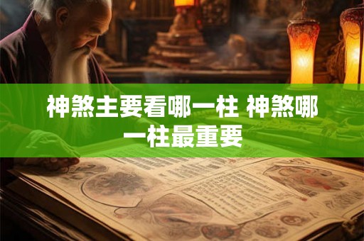 神煞主要看哪一柱 神煞哪一柱最重要 神煞主要看哪一柱 神煞哪一柱最重要
