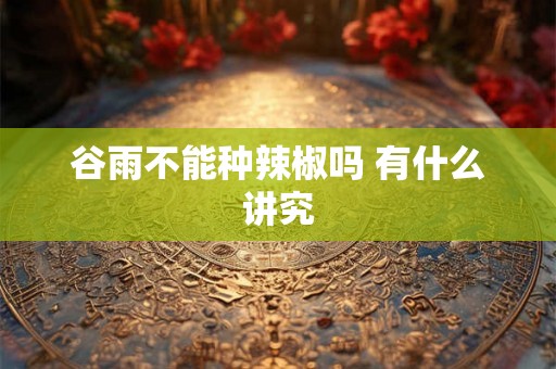谷雨不能种辣椒吗 有什么讲究