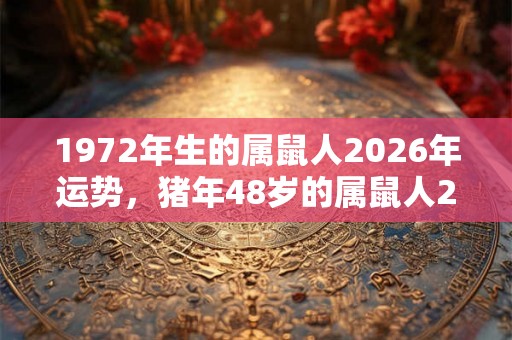 1972年生的属鼠人2026年运势,猪年48岁的属鼠人2026年财运如何? 1972年生的属鼠人2026年运势,猪年48岁的属鼠人2026年财运如何?
