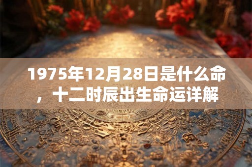 1975年12月28日是什么命，十二时辰出生命运详解
