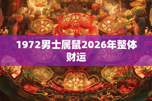 1972男士属鼠2026年整体财运