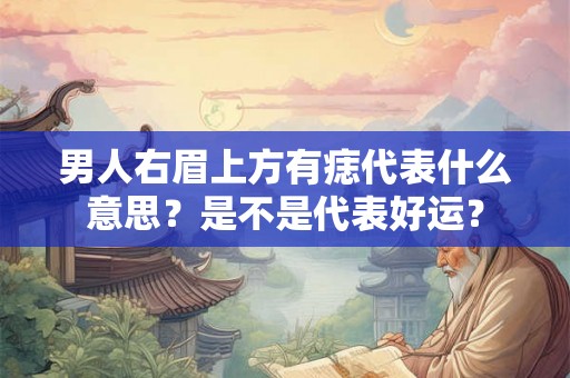 男人右眉上方有痣代表什么意思？是不是代表好运？