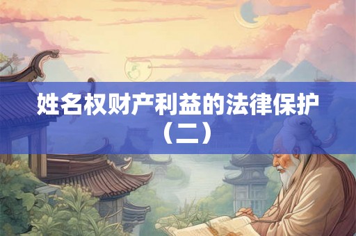 姓名权财产利益的法律保护 （二）