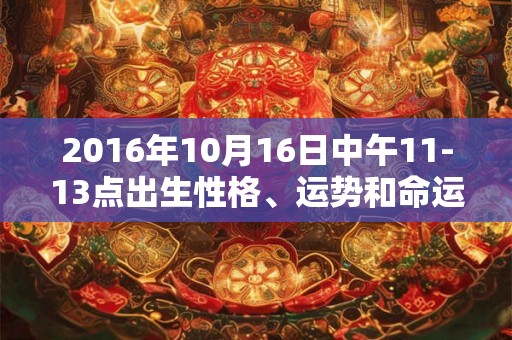 2016年10月16日中午11-13点出生性格、运势和命运 2016年10月16日中午11-13点出生性格、运势和命运