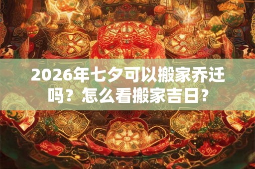 2026年七夕可以搬家乔迁吗?怎么看搬家吉日? 2026年七夕可以搬家乔迁吗?怎么看搬家吉日?