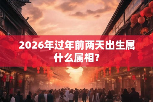 2026年过年前两天出生属什么属相？