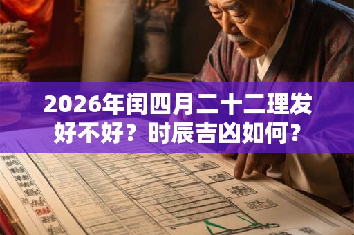 2026年闰四月二十二理发好不好？时辰吉凶如何？