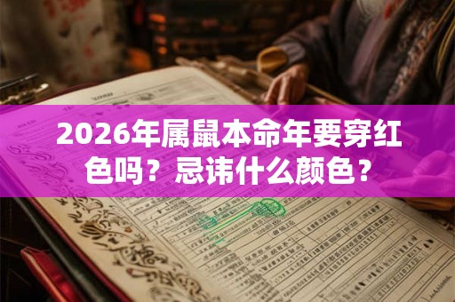 2026年属鼠本命年要穿红色吗?忌讳什么颜色? 2026年属鼠本命年要穿红色吗?忌讳什么颜色?