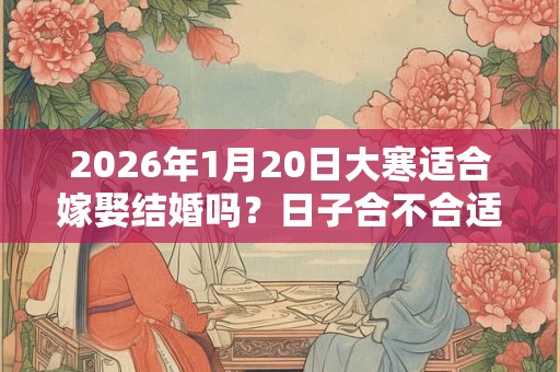 2026年1月20日大寒适合嫁娶结婚吗？日子合不合适？